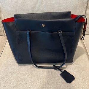 Navy Tory Burch Tote/Laptop Bag. Very good condition